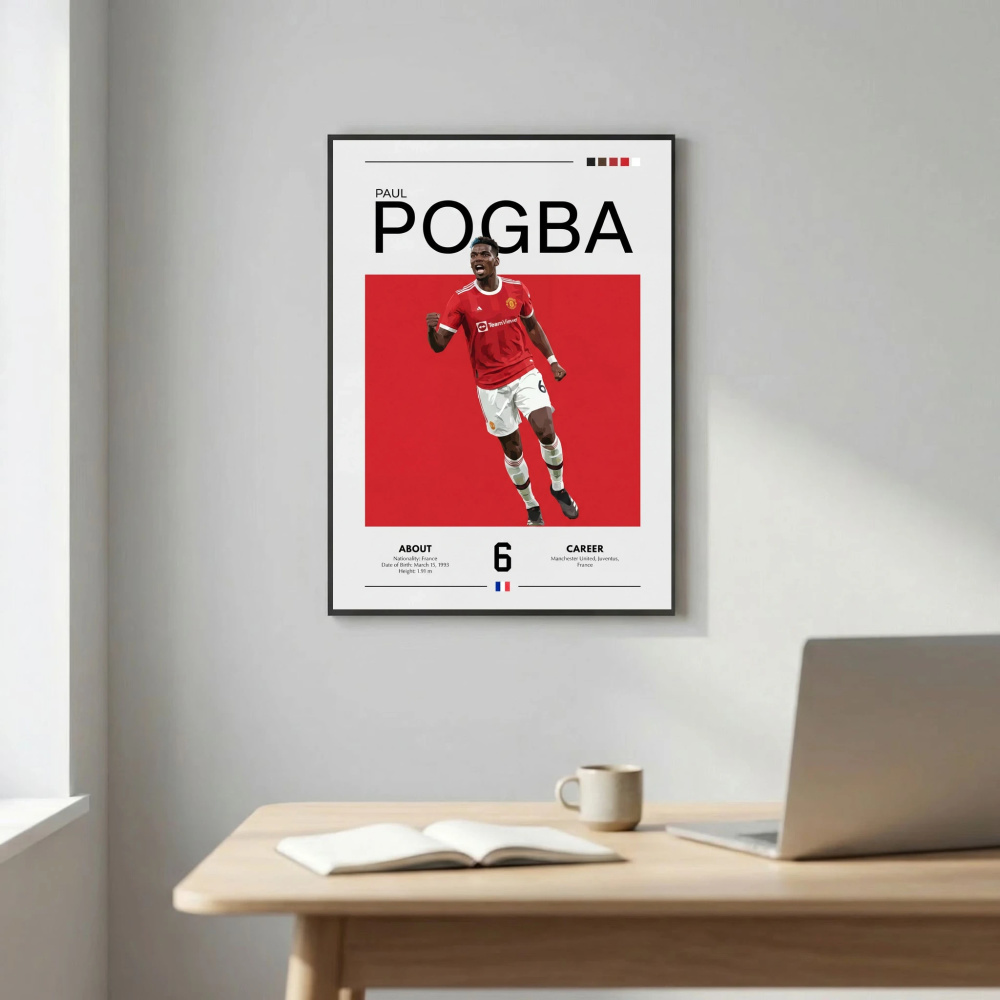 Paul Pogba Football Poster – Modern Sports Wall Art