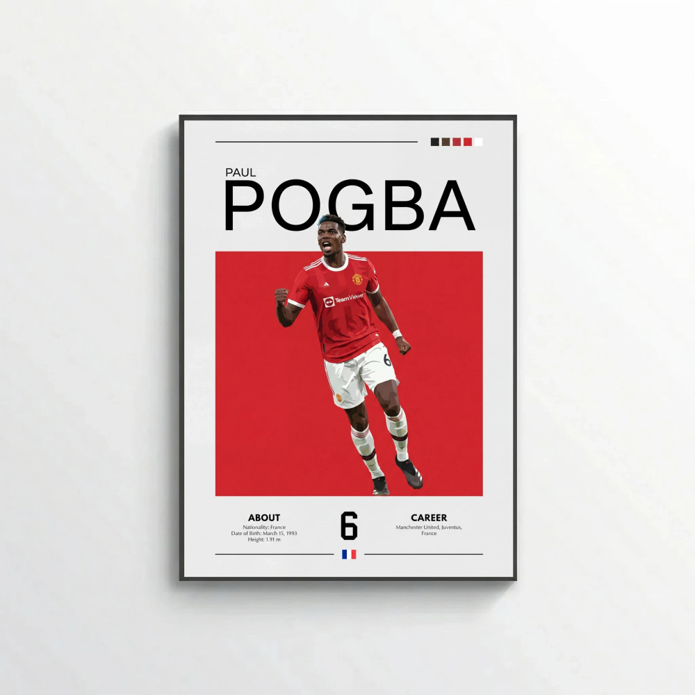 Paul Pogba Football Poster – Modern Sports Wall Art