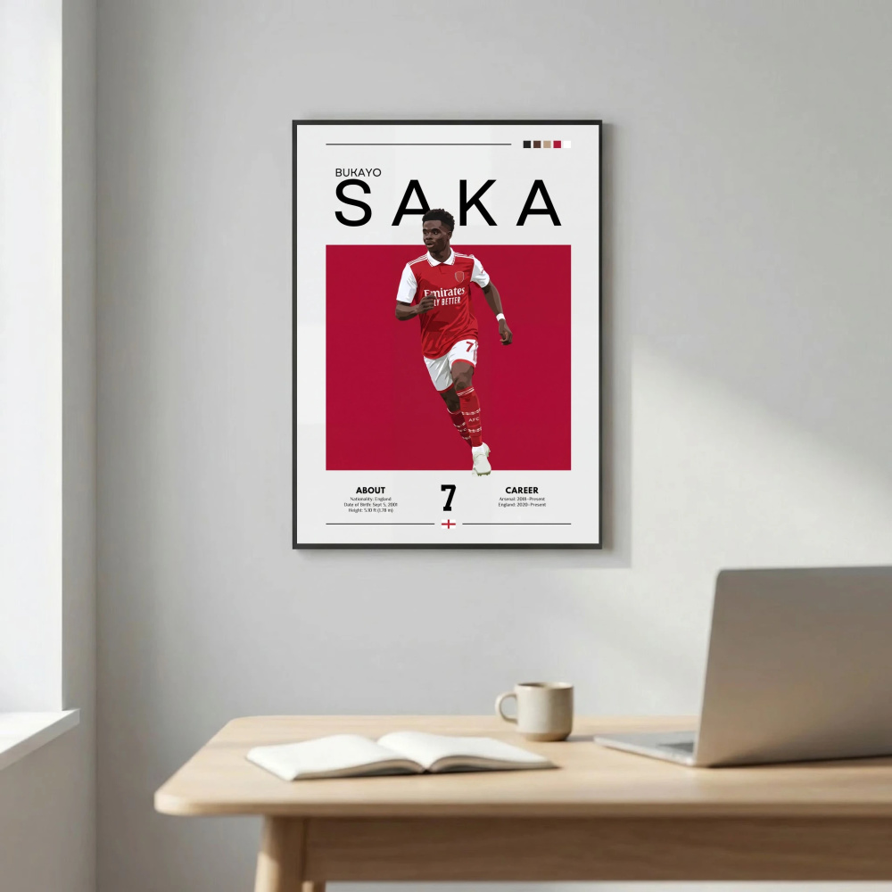 Bukayo Saka Football Poster – Modern Sports Wall Art