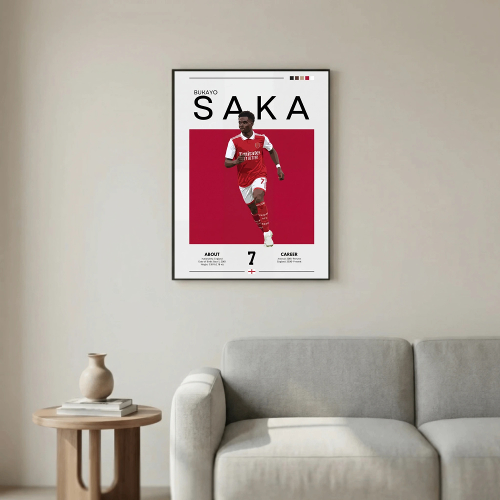 Bukayo Saka Football Poster – Modern Sports Wall Art