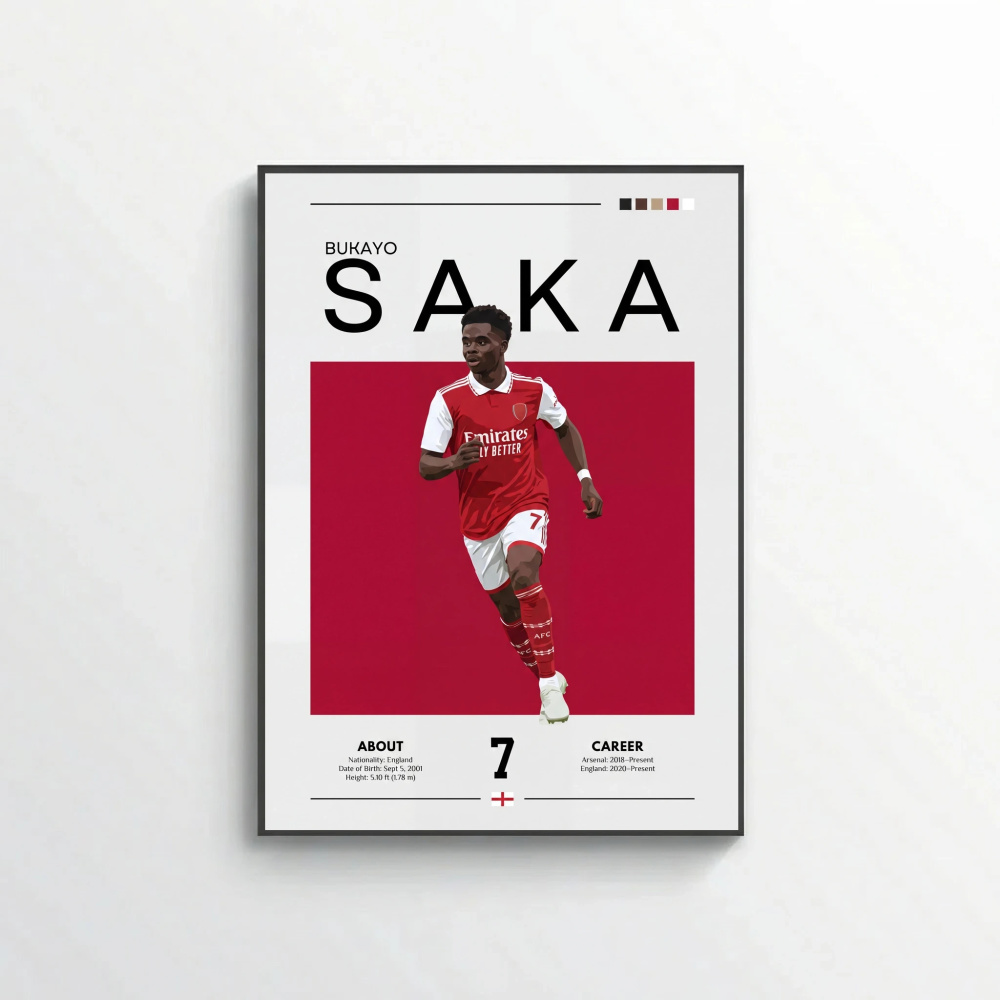 Bukayo Saka Football Poster – Modern Sports Wall Art