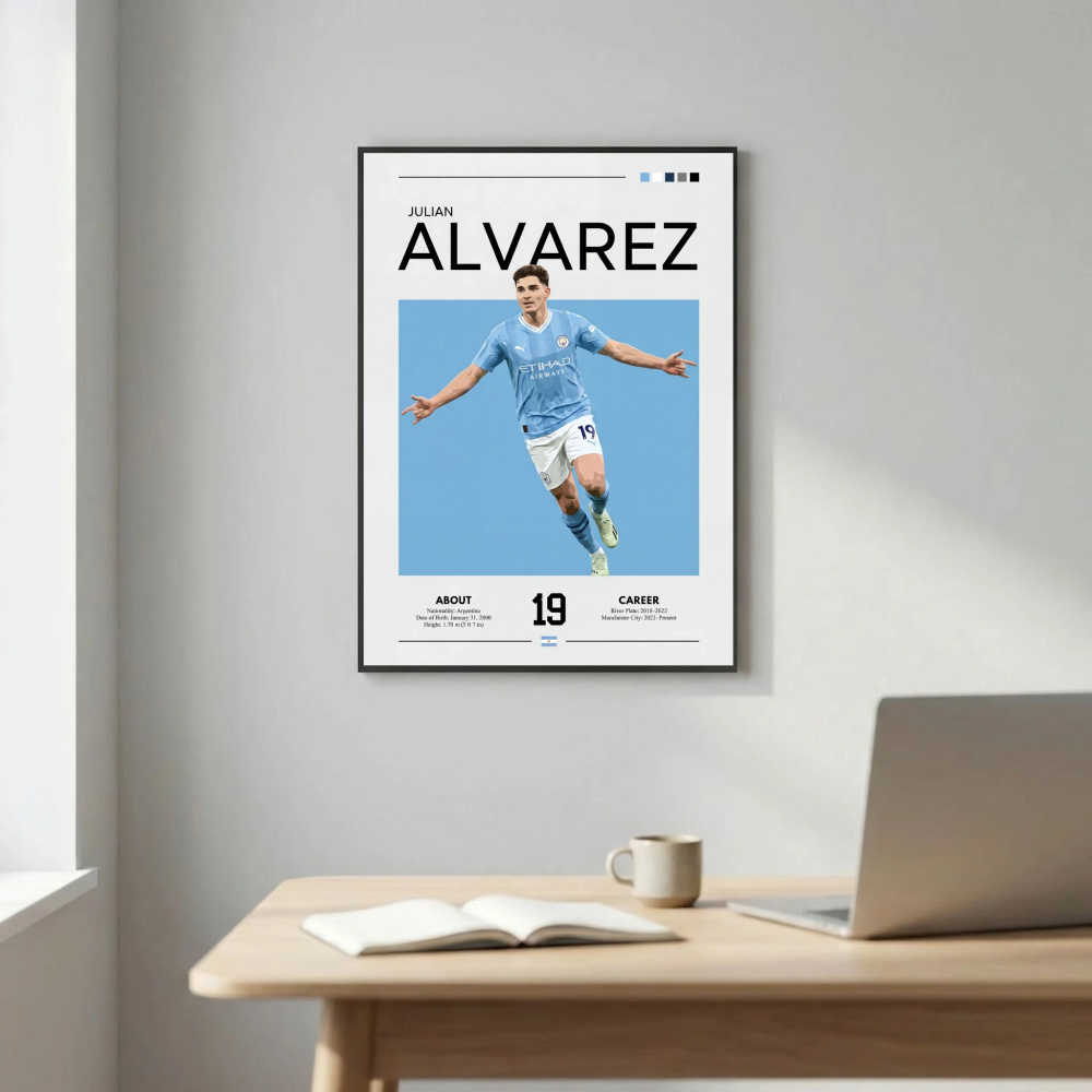 Julián Álvarez Football Poster – Modern Sports Wall Art