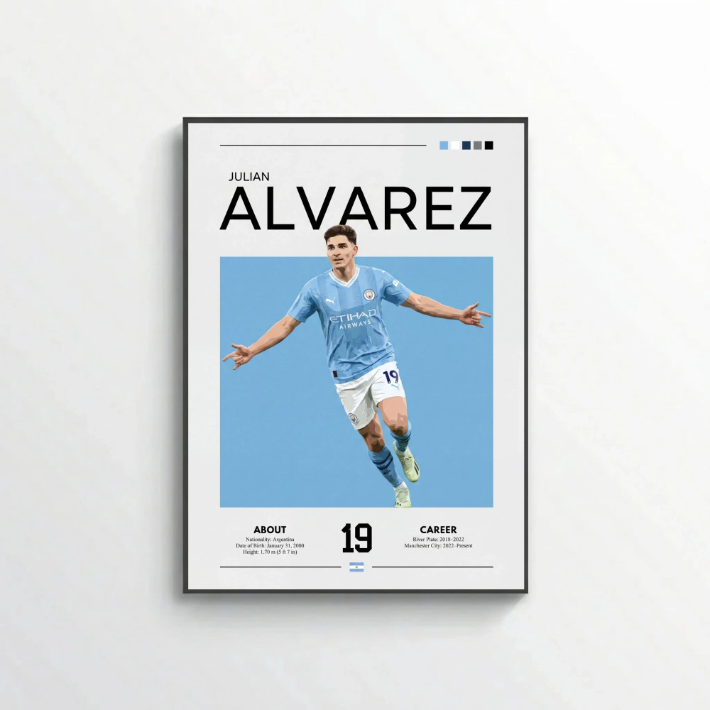 Julián Álvarez Football Poster – Modern Sports Wall Art