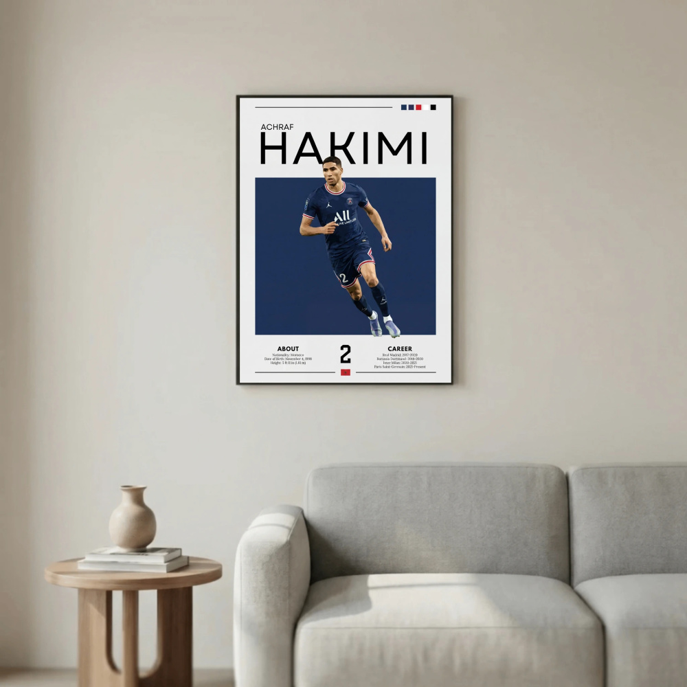 Achraf Hakimi Football Poster – Modern Sports Wall Art