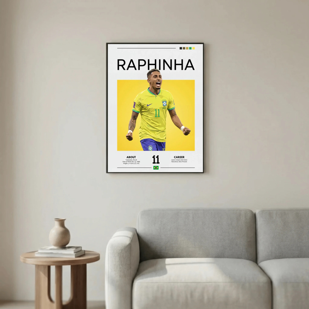 Raphinha Football Poster – Modern Sports Wall Art