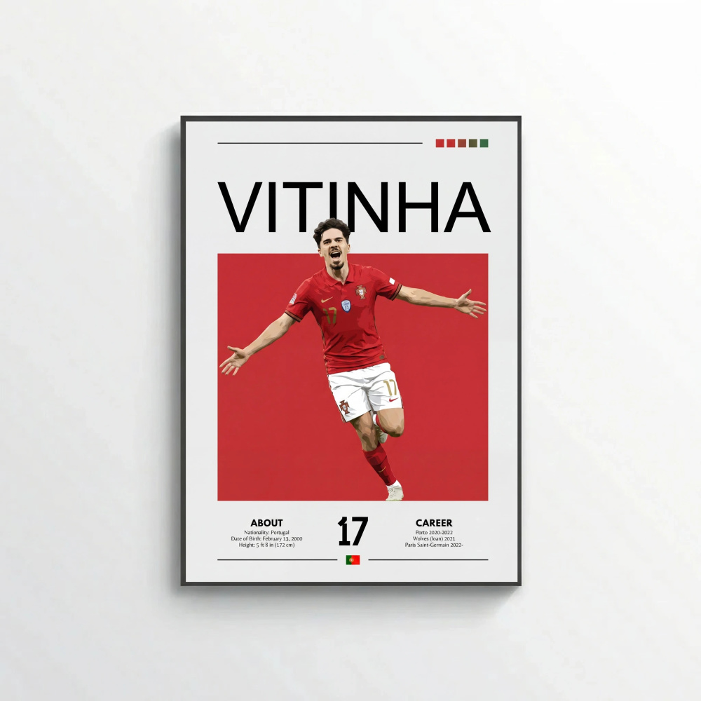 Vitinha Football Poster – Modern Sports Wall Art