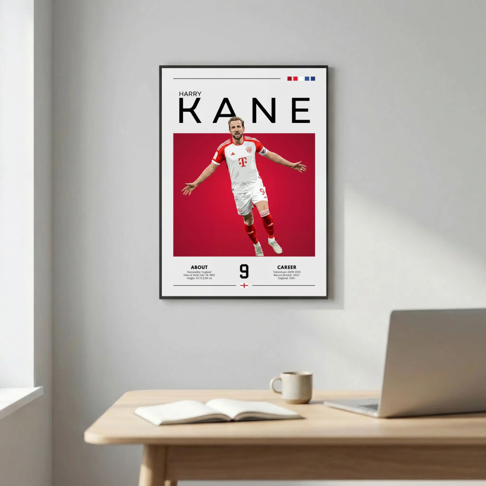 Harry Kane Football Poster – Modern Sports Wall Art