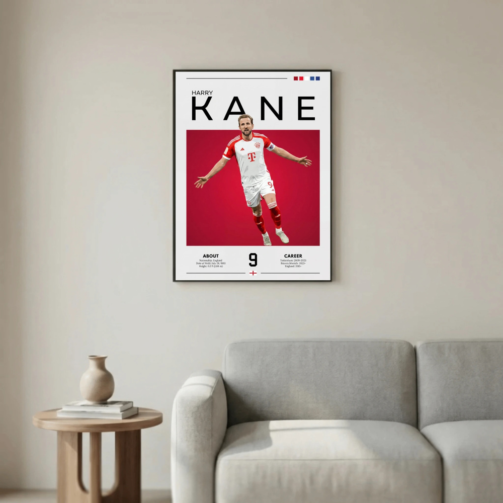 Harry Kane Football Poster – Modern Sports Wall Art