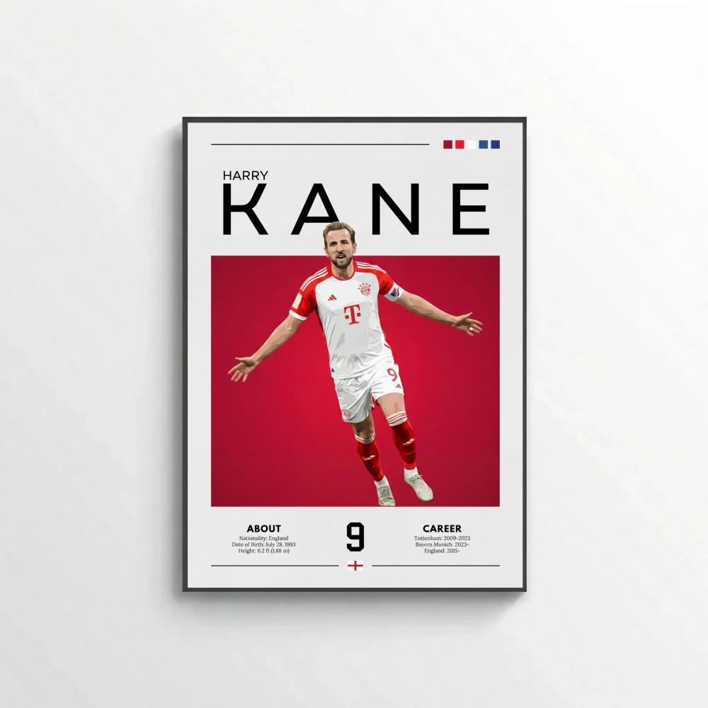 Harry Kane Football Poster – Modern Sports Wall Art