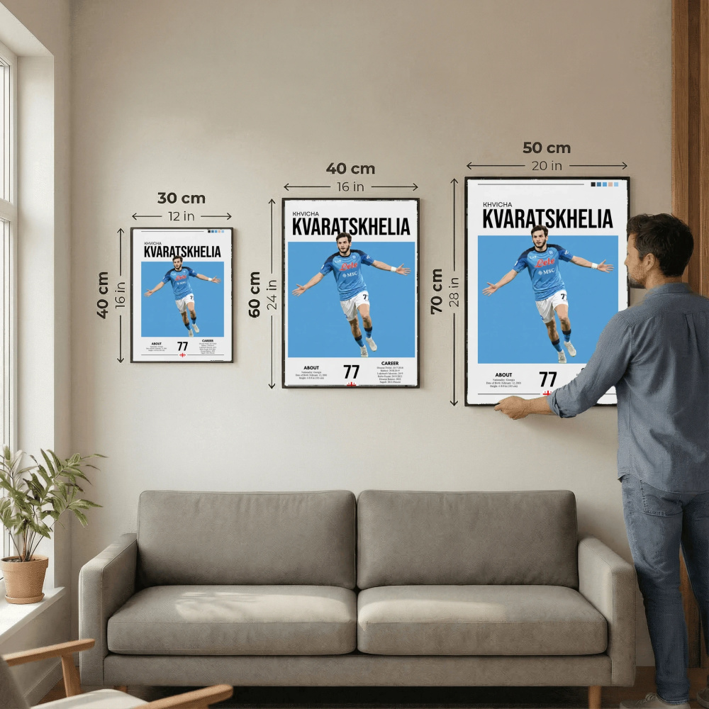 Khvicha Kvaratskhelia Football Poster – Modern Sports Wall Art