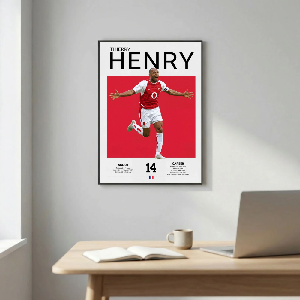Thierry Henry Football Poster – Modern Legendary Wall Art