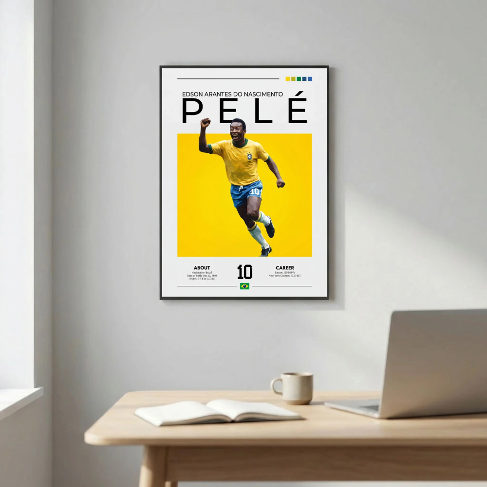 Pelé Football Poster – Modern Legendary Wall Art