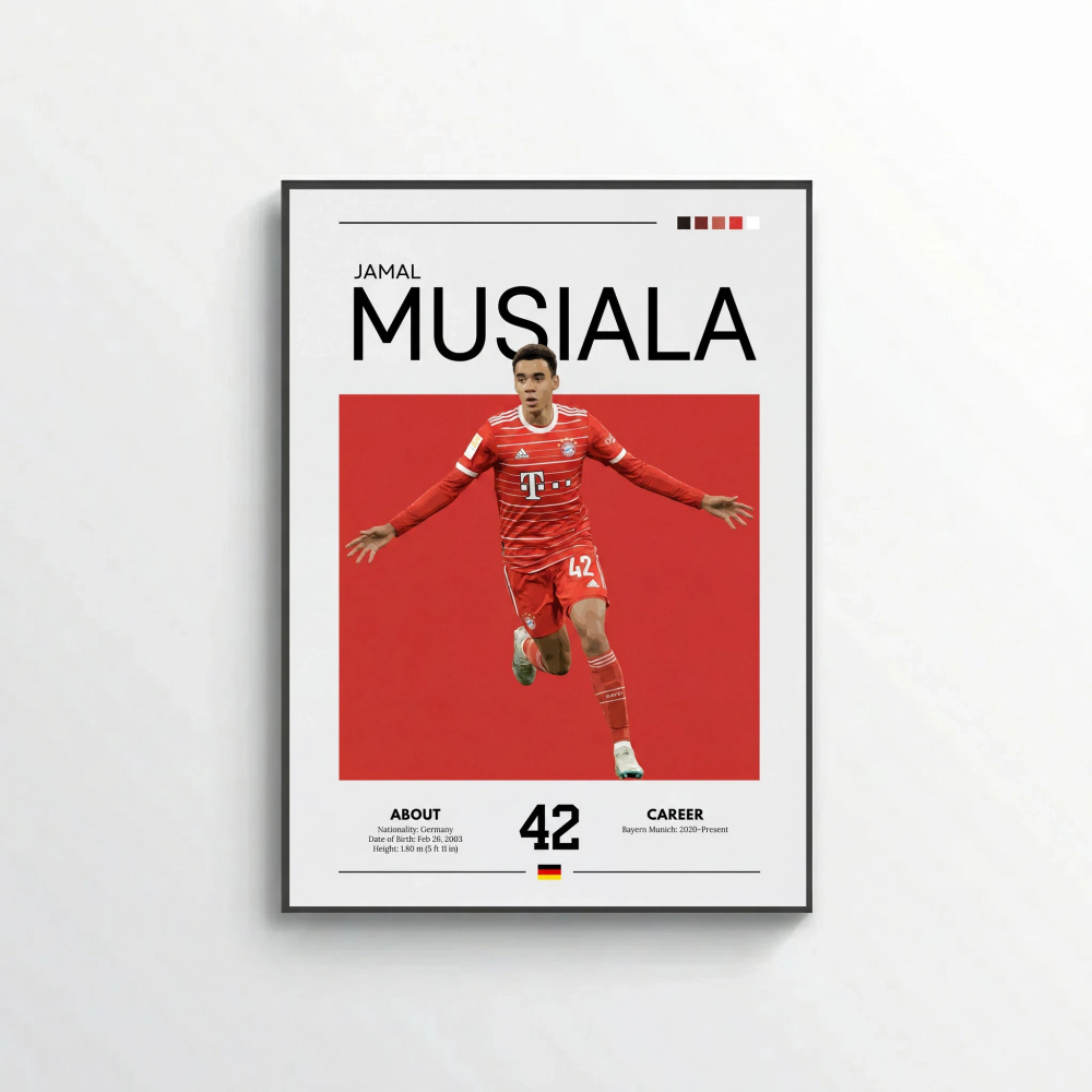 Jamal Musiala Football Poster – Modern Sports Wall Art