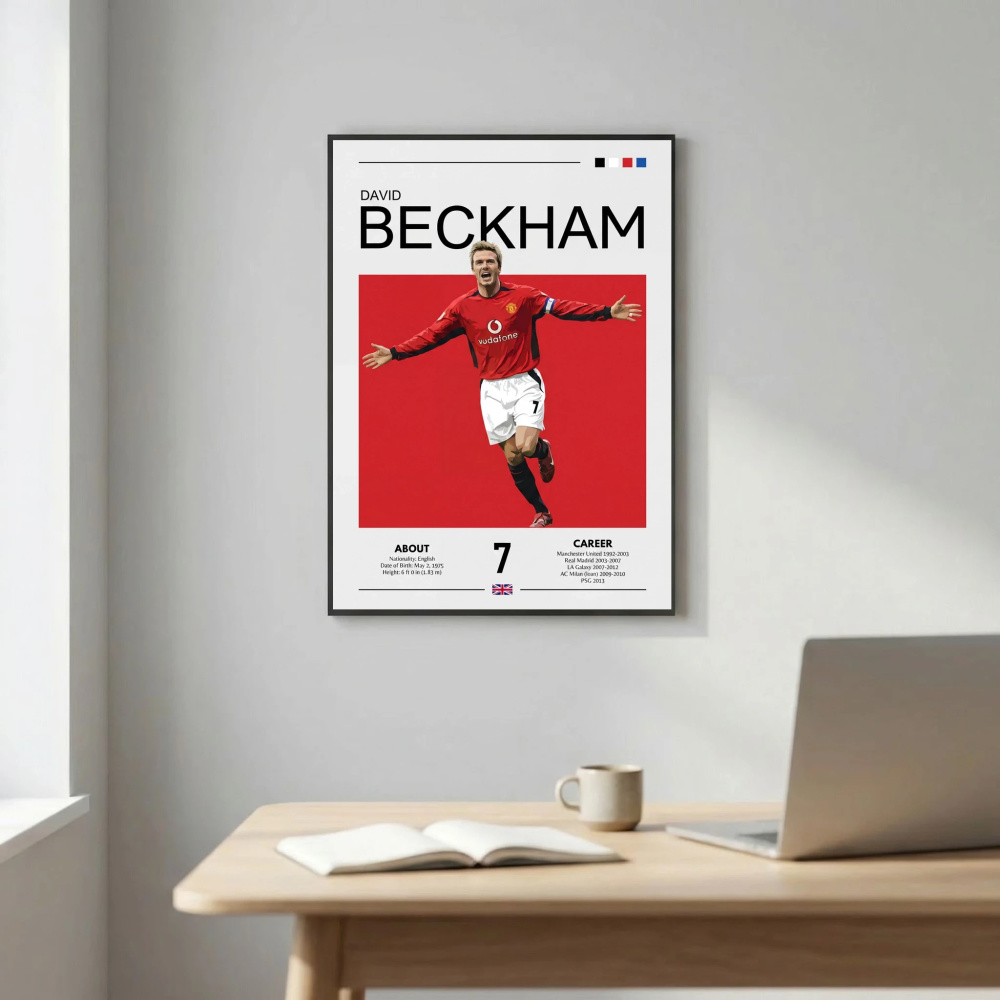 David Beckham Football Poster – Modern Legendary Wall Art
