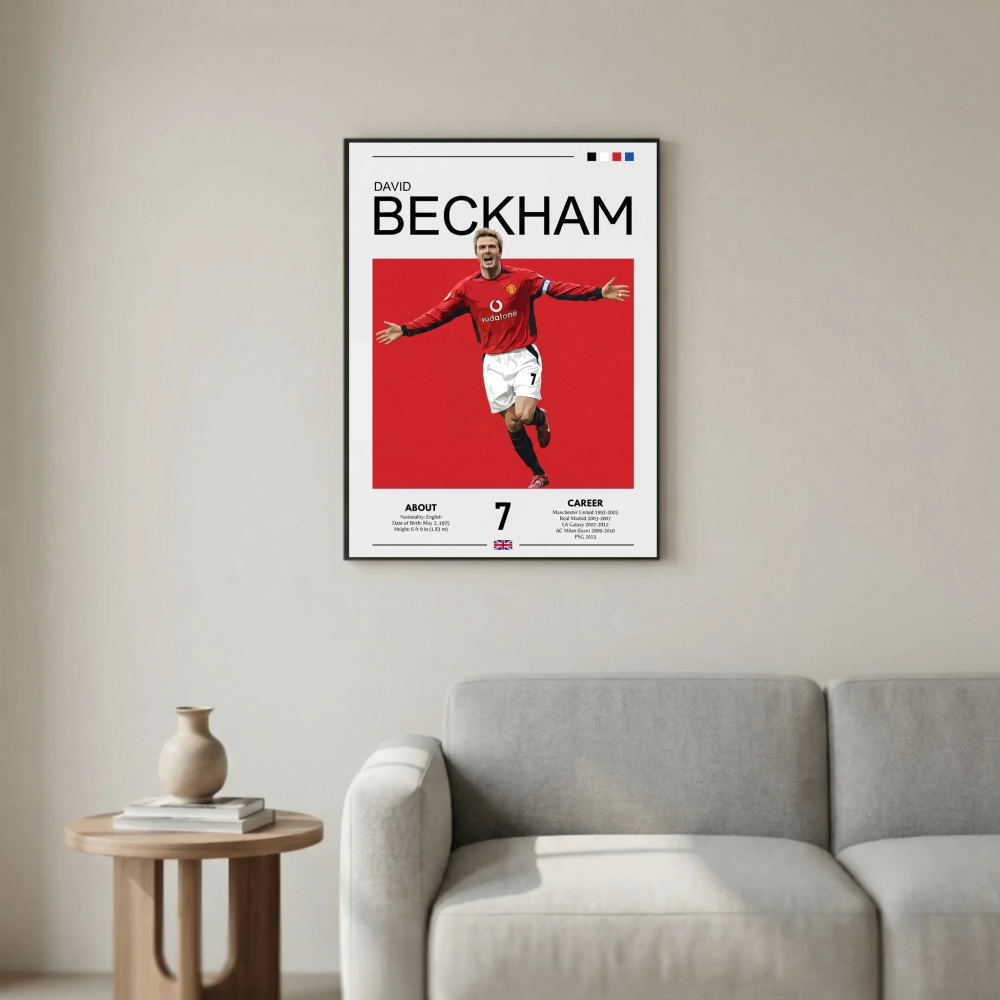 David Beckham Football Poster – Modern Legendary Wall Art