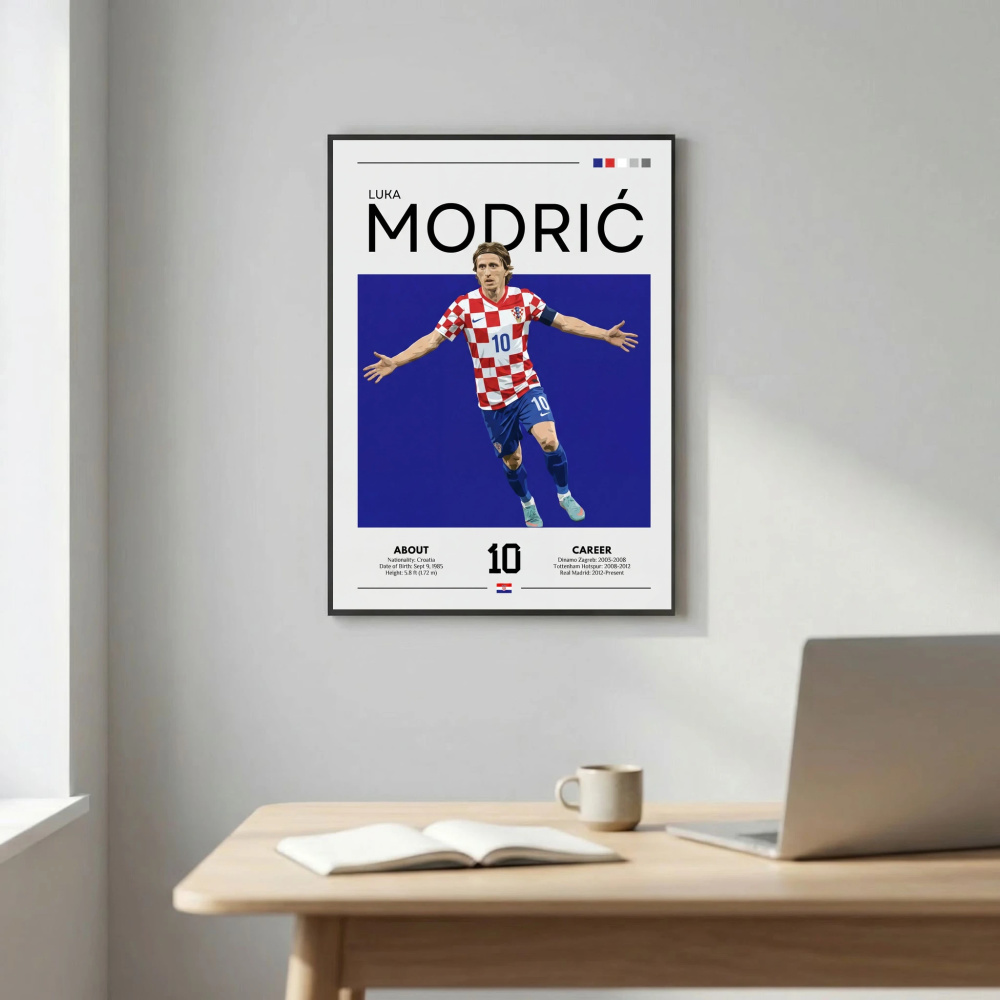 Luka Modrić Football Poster – Modern Legendary Wall Art