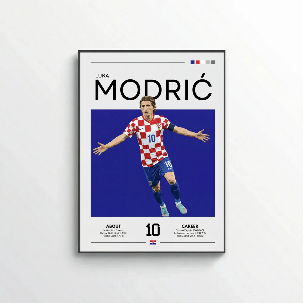 Luka Modrić Football Poster – Modern Legendary Wall Art