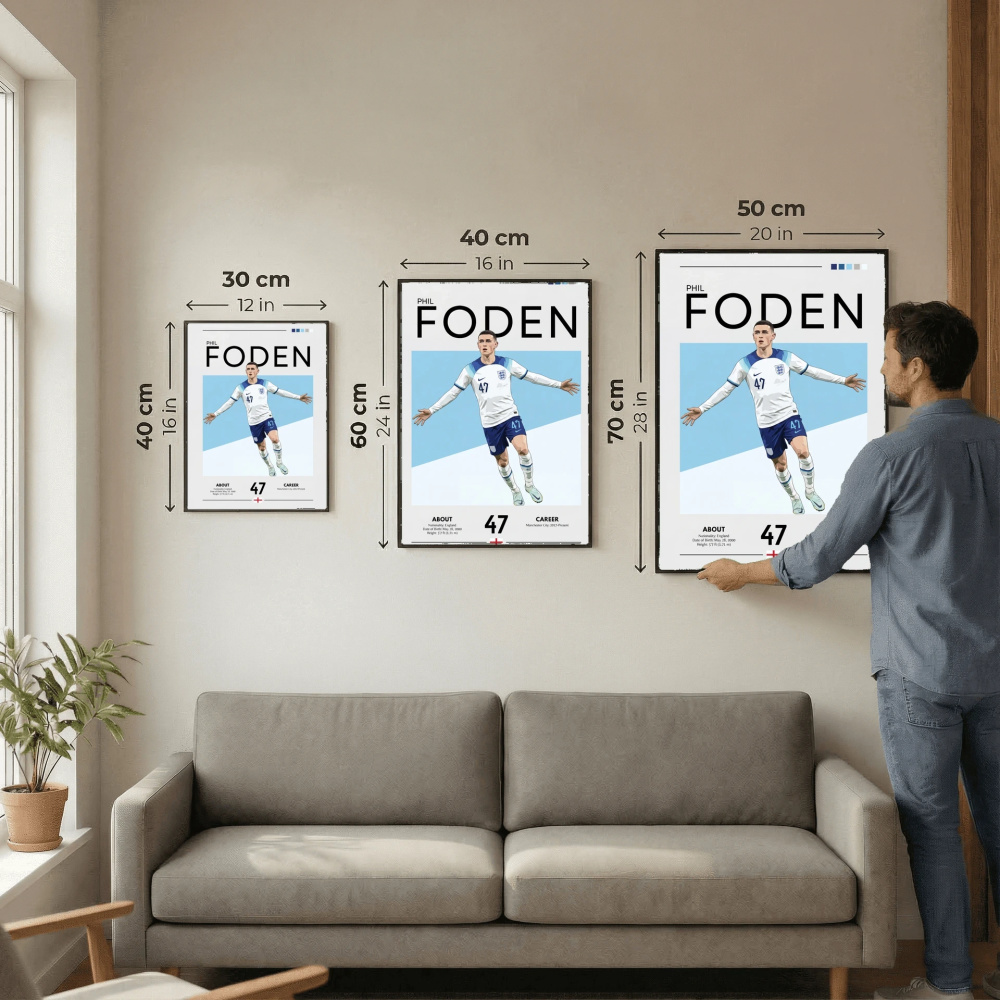 Phil Foden Football Poster – Modern Sports Wall Art