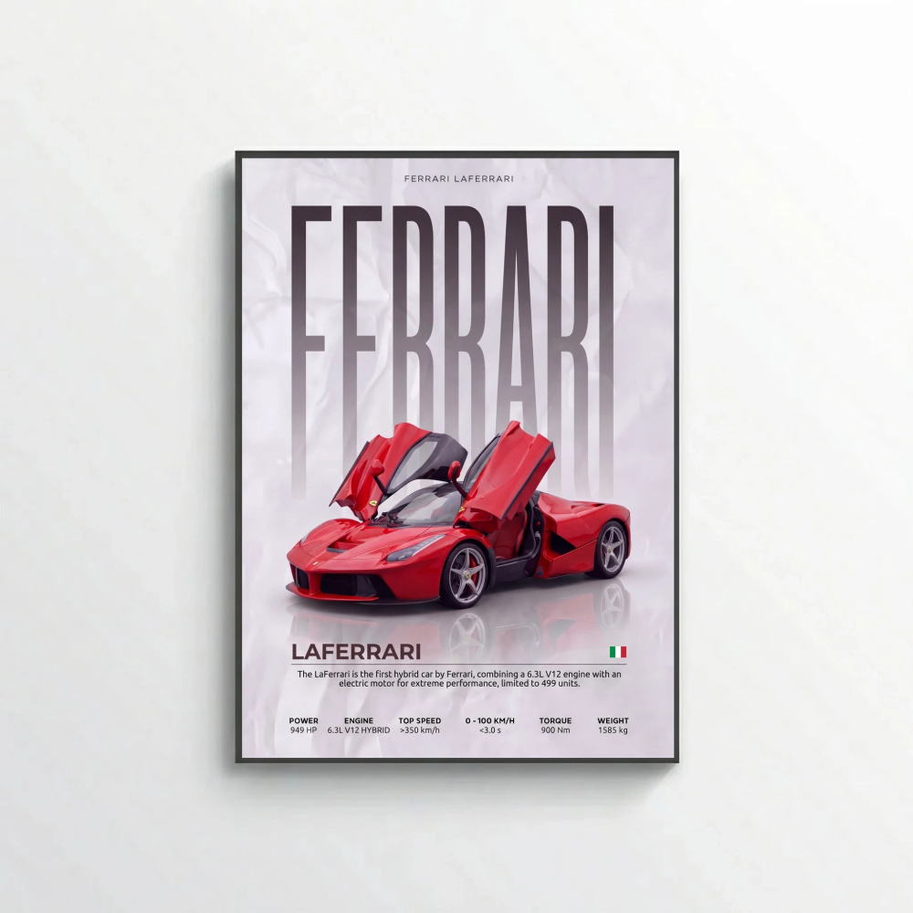 Ferrari LaFerrari Poster – Modern Hypercar Wall Art