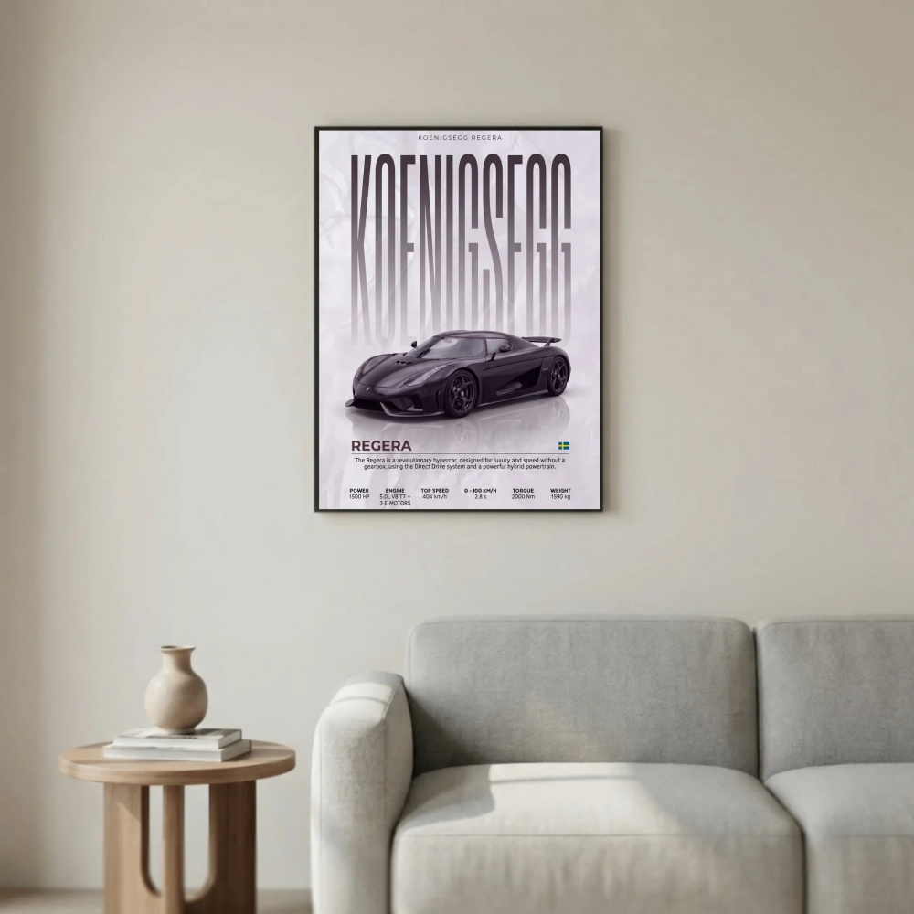 Koenigsegg Regera Poster – Modern Hypercar Wall Art