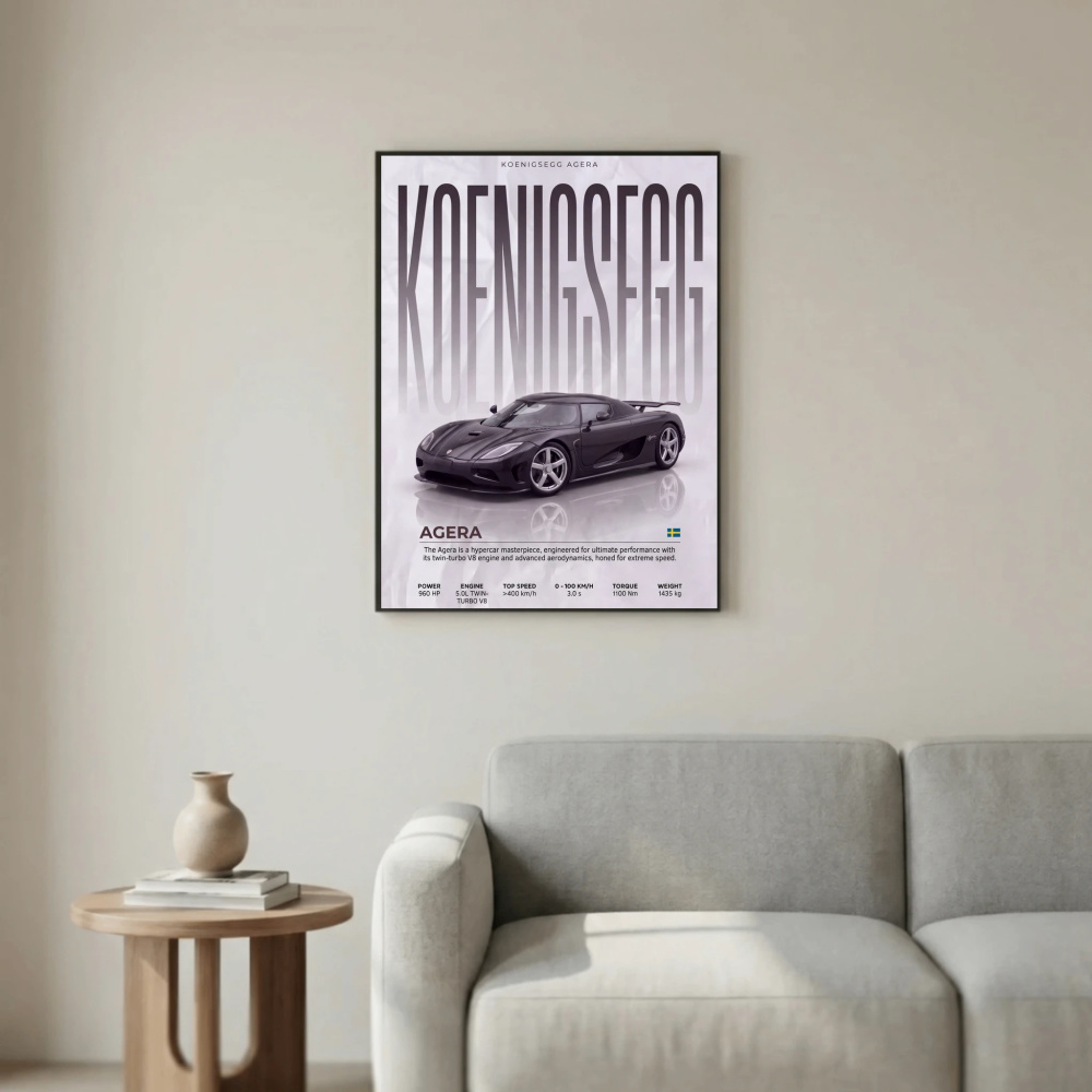 Koenigsegg Agera Poster – Modern Hypercar Wall Art