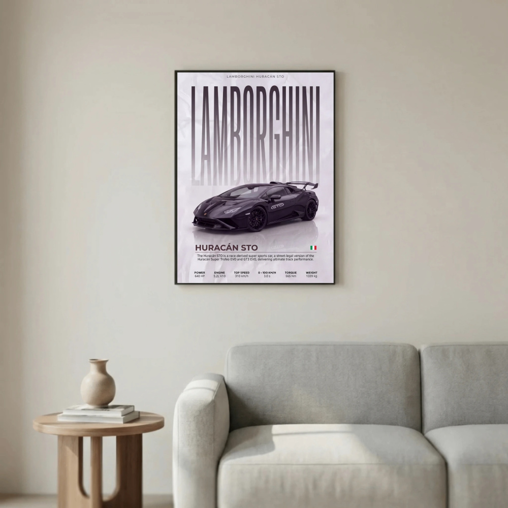 Lamborghini Huracán STO Poster – Modern Track Supercar Wall Art