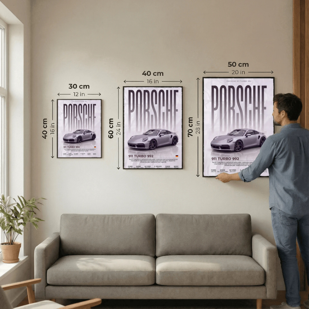 Porsche 911 Turbo S 992 Poster – Modern Supercar Wall Art