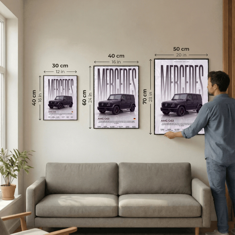 Black Mercedes AMG G63 Poster – Modern Luxury SUV Wall Art