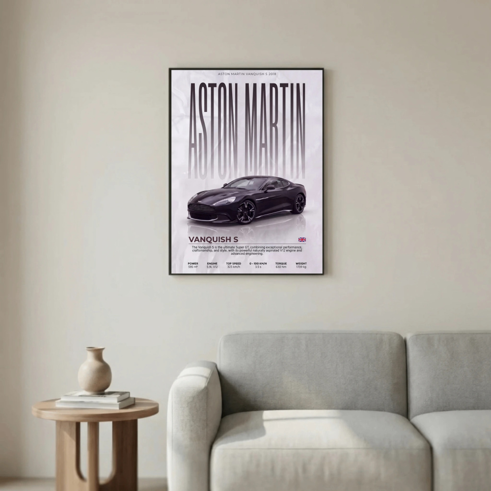 Aston Martin Vanquish S Poster – Modern Luxury Supercar Wall Art