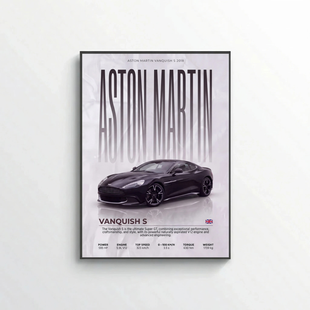 Aston Martin Vanquish S Poster – Modern Luxury Supercar Wall Art