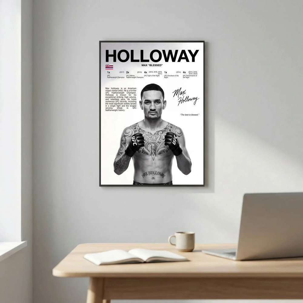 Max Holloway Poster – Modern UFC-Inspired Wall Art Print