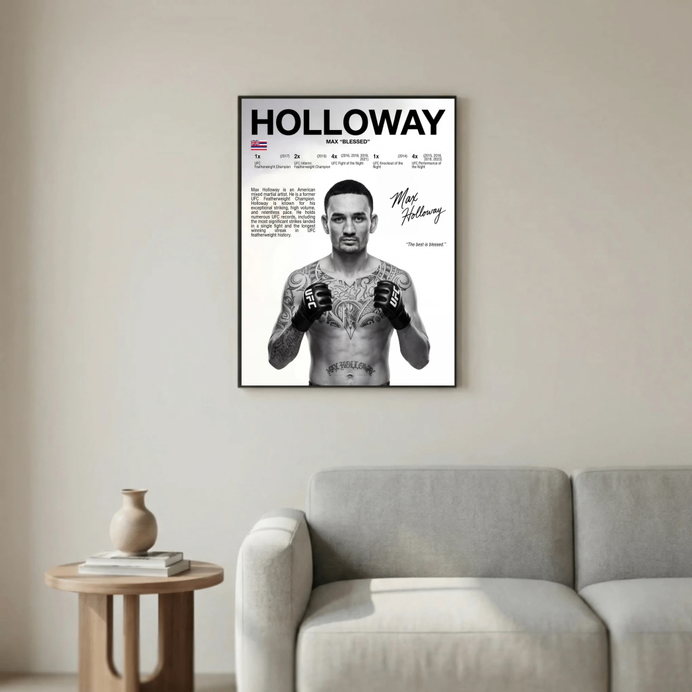 Max Holloway Poster – Modern UFC-Inspired Wall Art Print