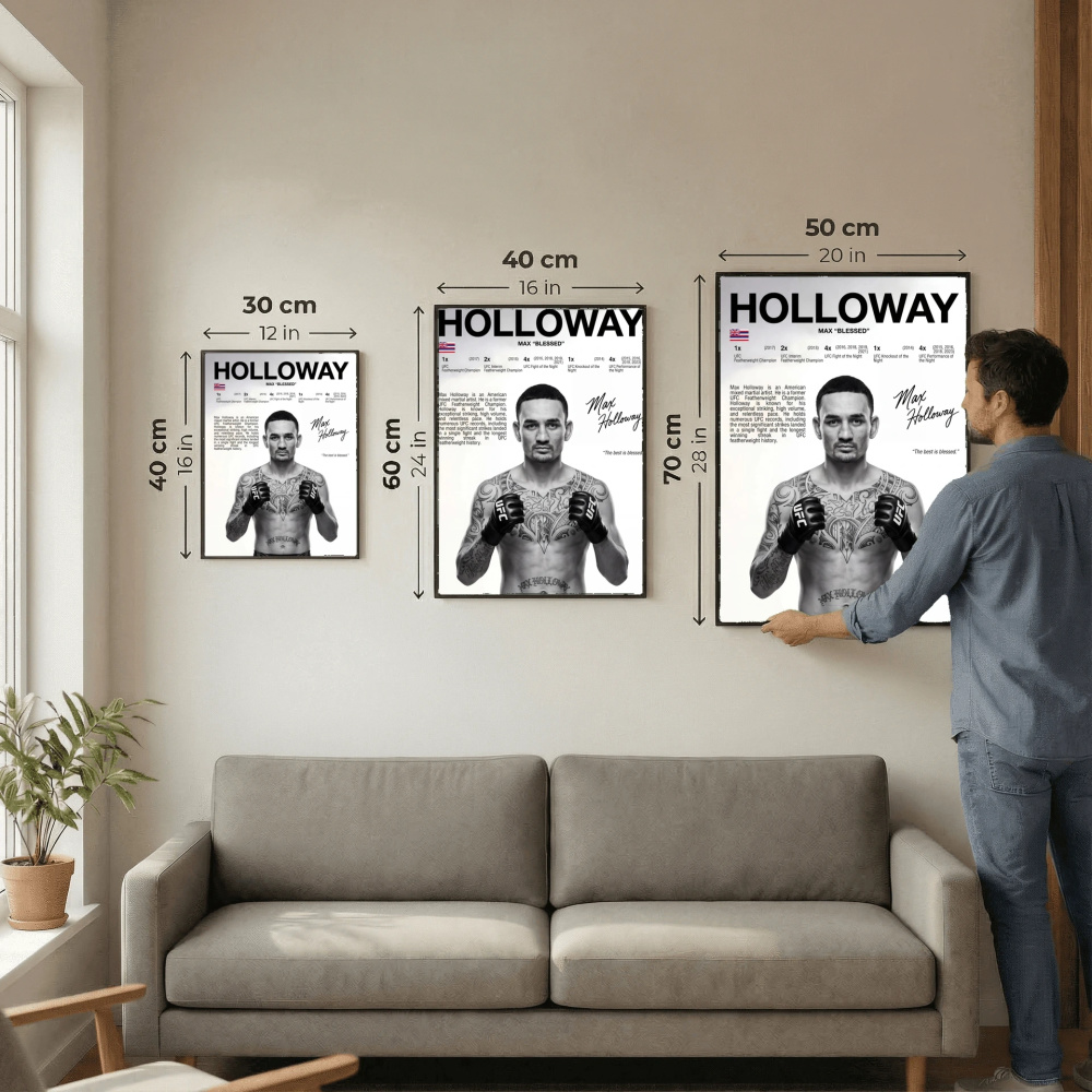Max Holloway Poster – Modern UFC-Inspired Wall Art Print
