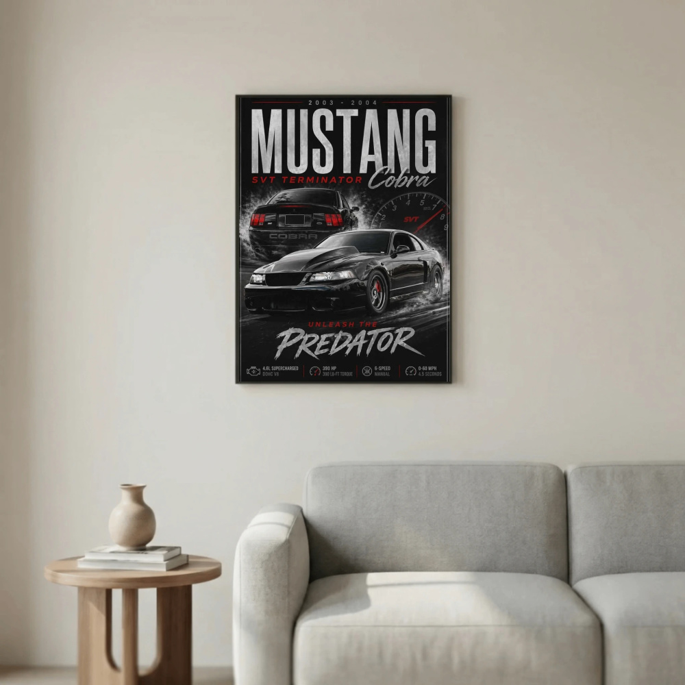 Ford Mustang SVT Cobra Terminator Poster - Muscle Car Art