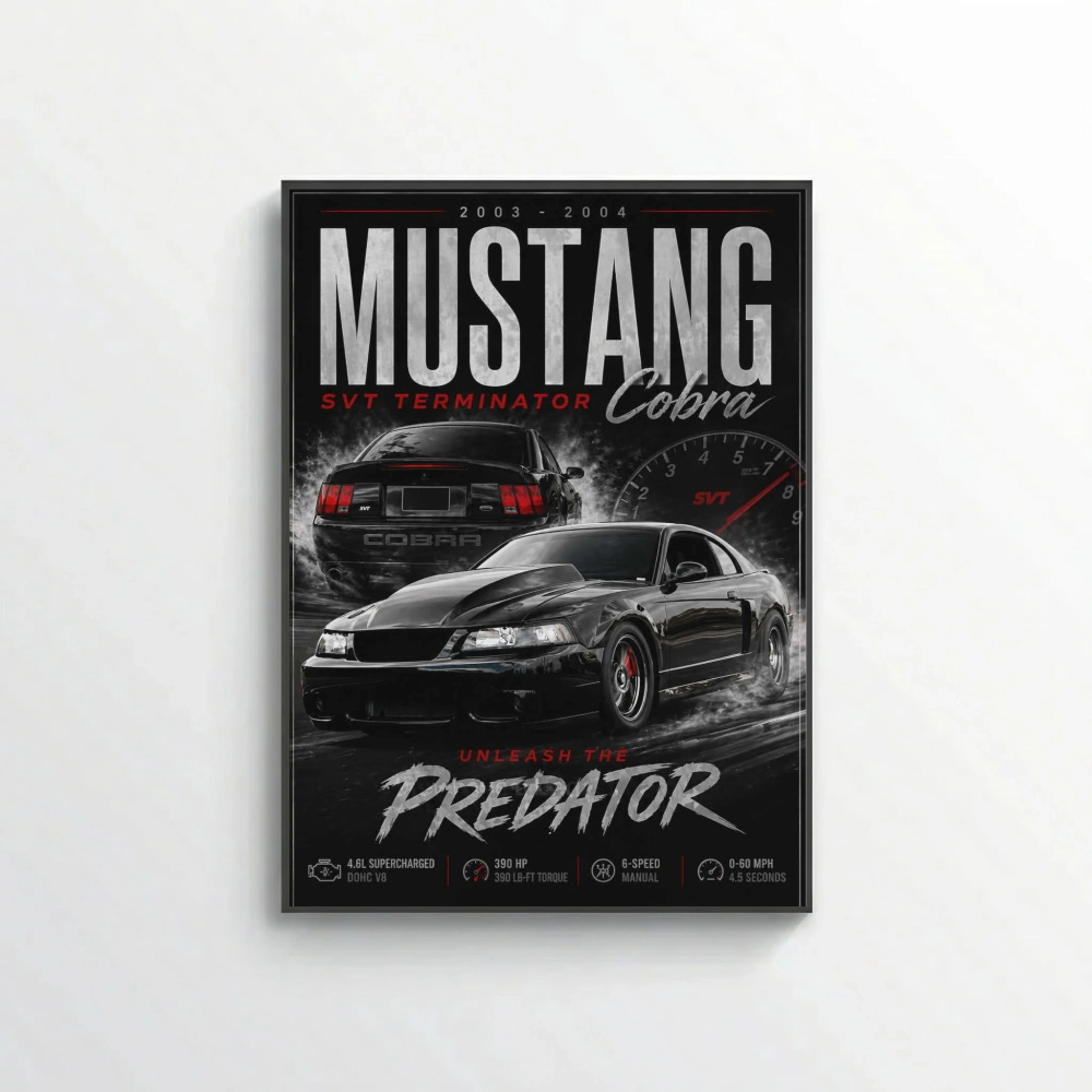 Ford Mustang SVT Cobra Terminator Poster - Muscle Car Art