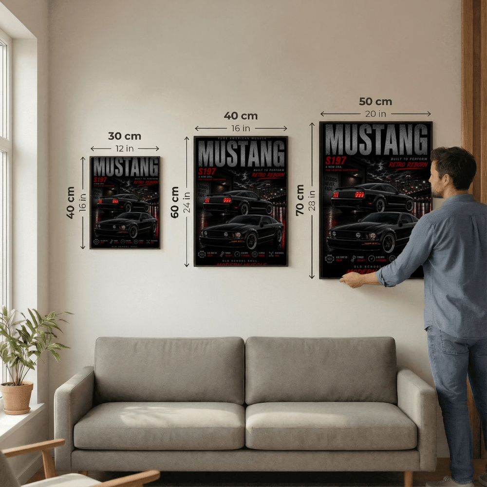 Ford Mustang S197 2005 Poster - Retro Reborn Modern Muscle Car Art