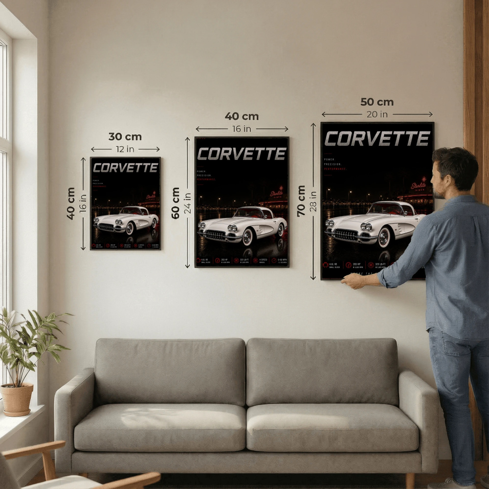 Chevrolet Corvette C1 1958 Poster - Where The Legend Began Vintage Car Art