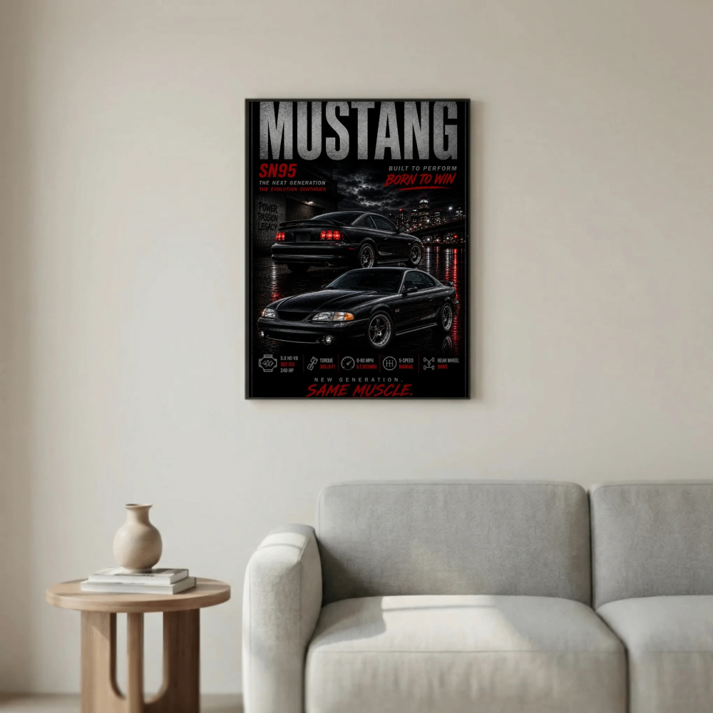 Ford Mustang SN95 1995 Poster - Pure American Muscle Car Art