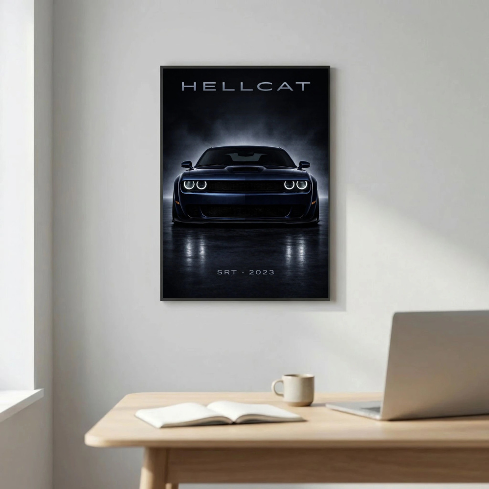Dodge Challenger SRT Hellcat 2023 Poster - Modern American Muscle Car Art