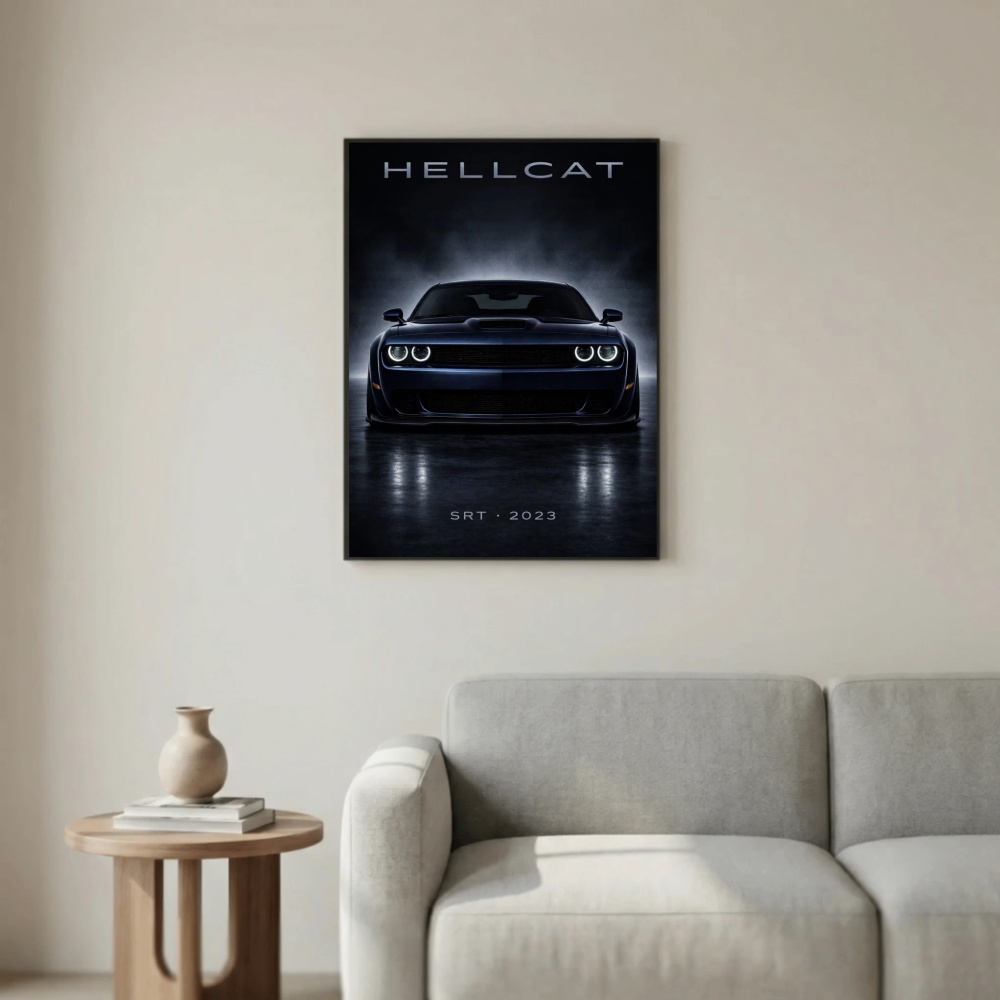 Dodge Challenger SRT Hellcat 2023 Poster - Modern American Muscle Car Art