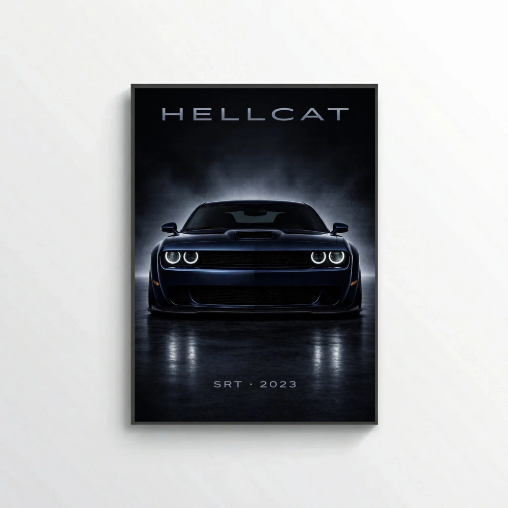Dodge Challenger SRT Hellcat 2023 Poster - Modern American Muscle Car Art