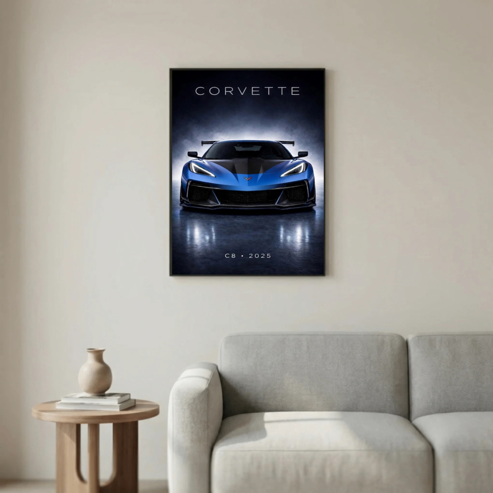 Chevrolet Corvette C8 ZR1 2025 Poster - Dark Modern American Supercar Art