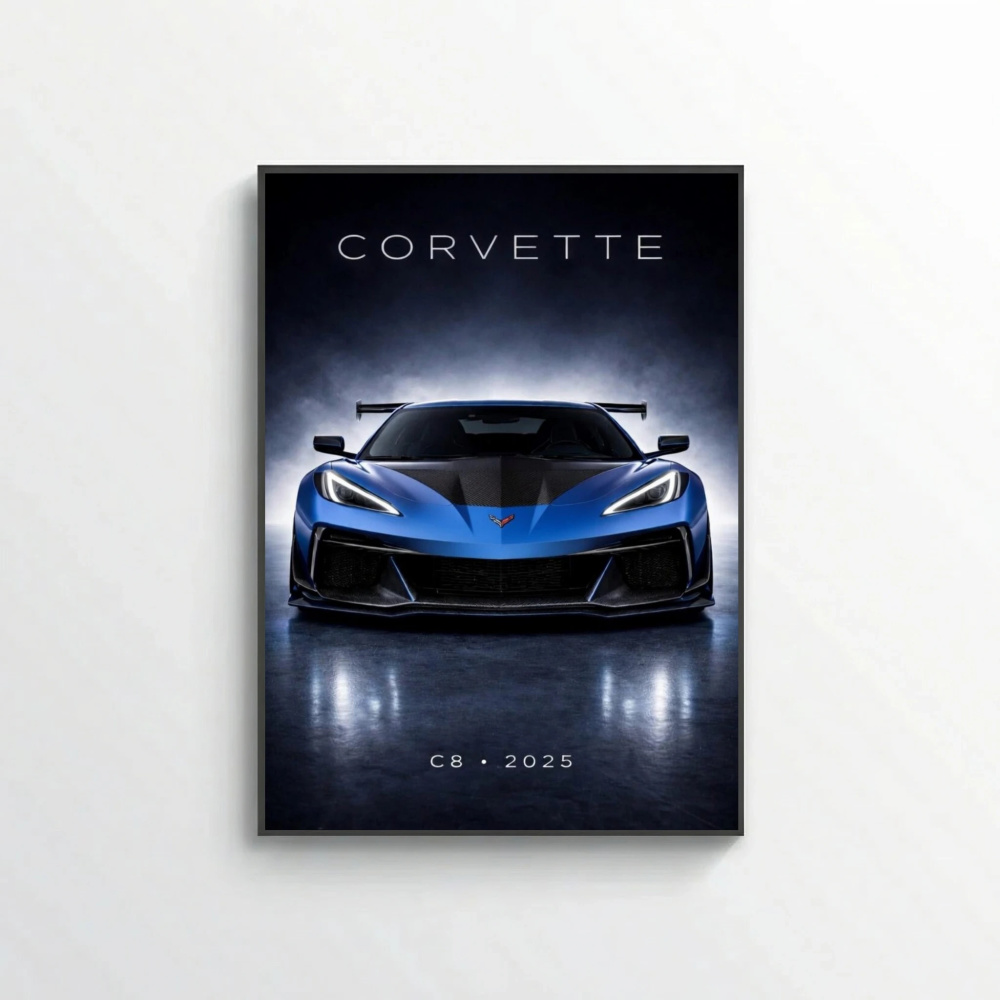 Chevrolet Corvette C8 ZR1 2025 Poster - Dark Modern American Supercar Art