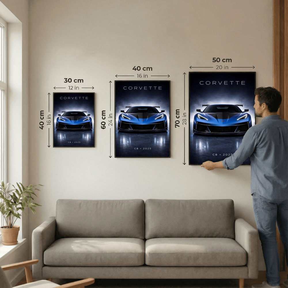 Chevrolet Corvette C8 ZR1 2025 Poster - Dark Modern American Supercar Art