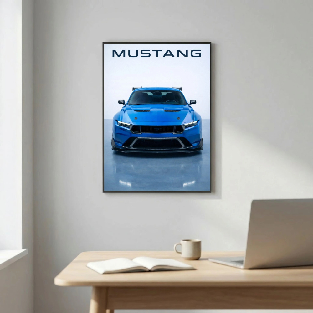 Ford Mustang GTD 2025 Poster - Minimalist American Supercar Art