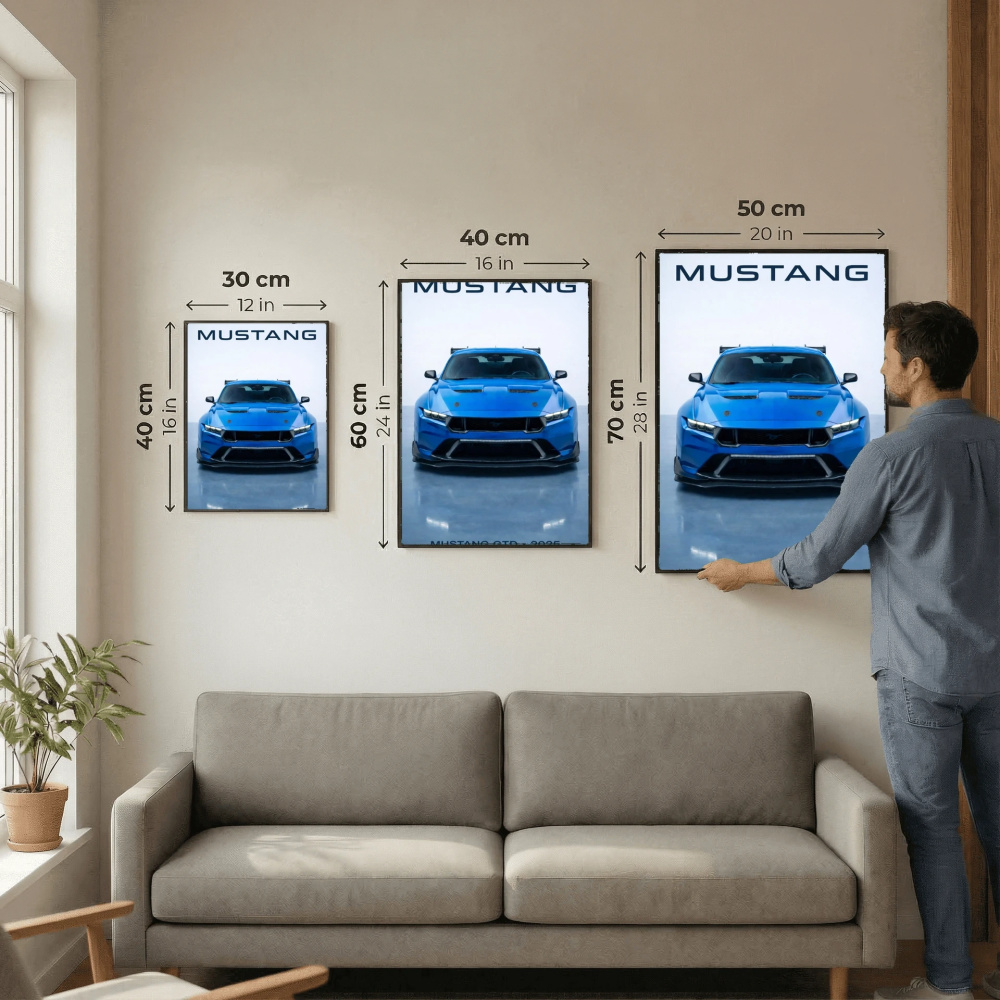 Ford Mustang GTD 2025 Poster - Minimalist American Supercar Art