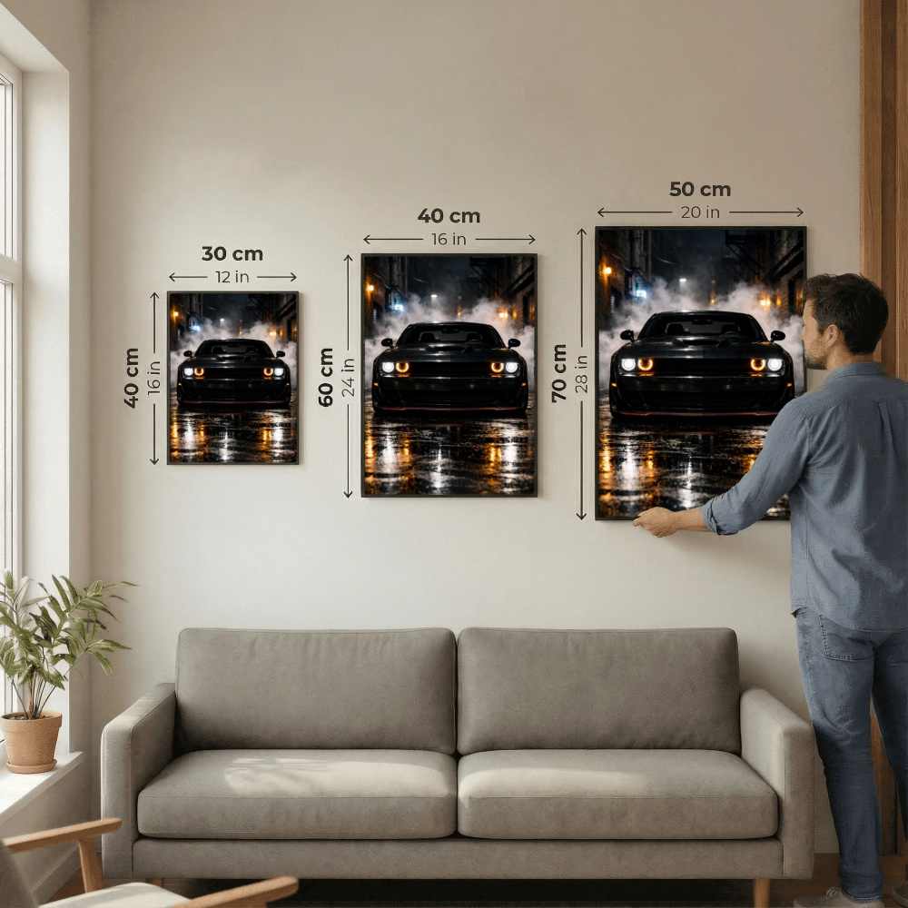 Dodge Challenger SRT Hellcat Poster - Dark Street Muscle Car Art