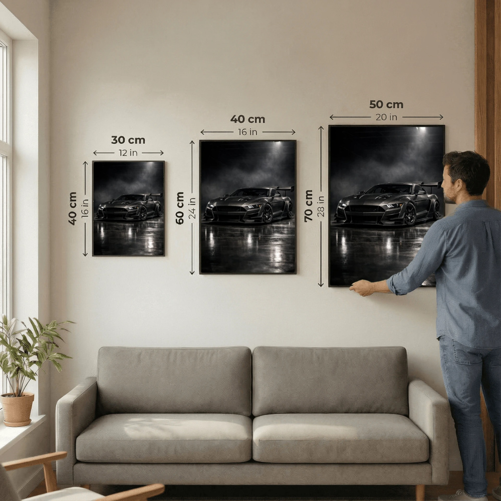Ford Mustang Carbon Fiber Edition Poster - Dark Widebody Car Art