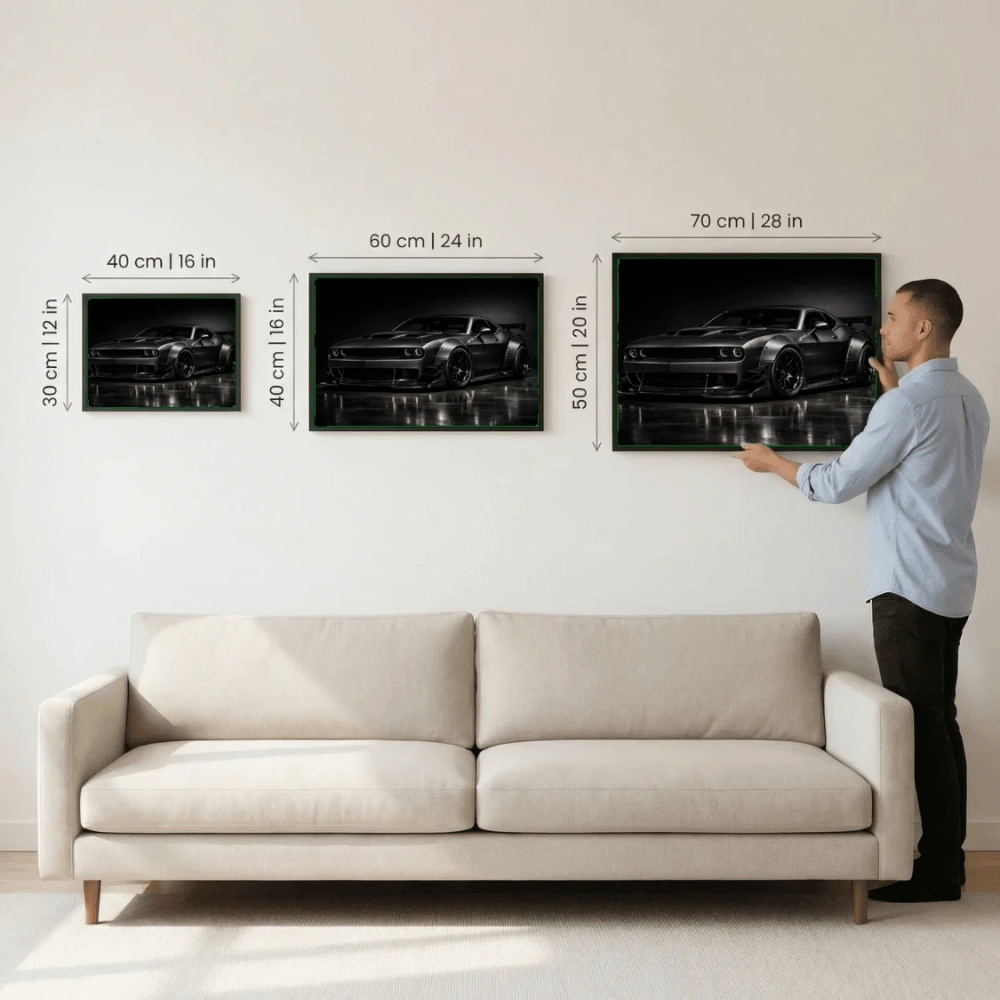 Dodge Challenger Carbon Fiber Edition Poster - Widebody Muscle Car Art