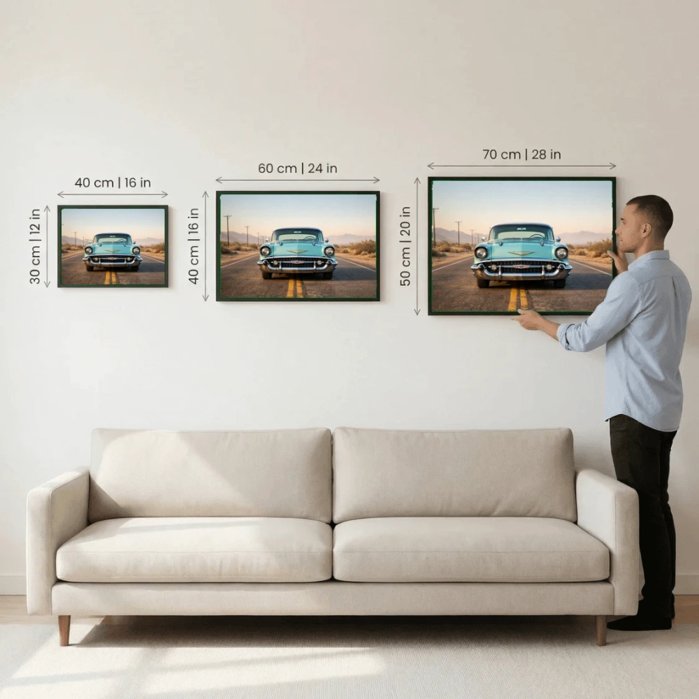 Chevrolet Bel Air 1957 Poster - Vintage Turquoise Car Art